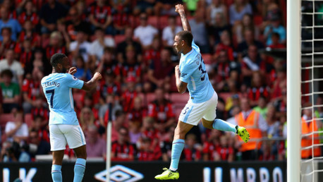 QUICKLY LEVEL: Gabriel Jesus celebrates his equalizer with Sterling