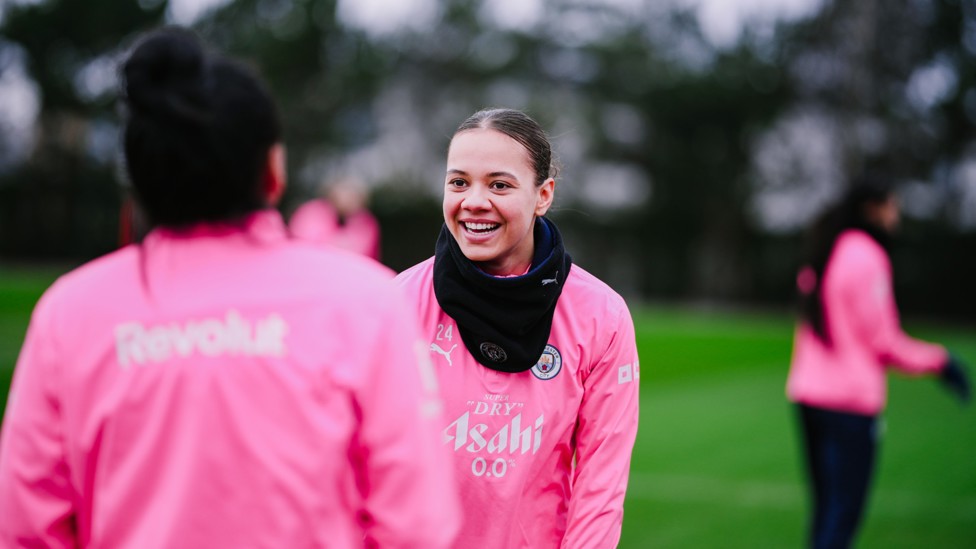 LAUGHING ALONG : Iman Beney and Kerolin share a joke