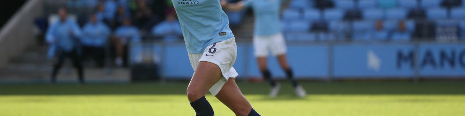 WHEELING AWAY: Steph Houghton celebrates her last might goal against Bristol City.