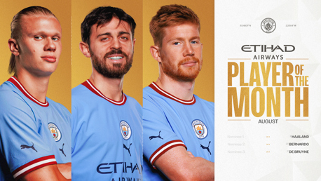 Etihad Player of the Month: August nominees revealed