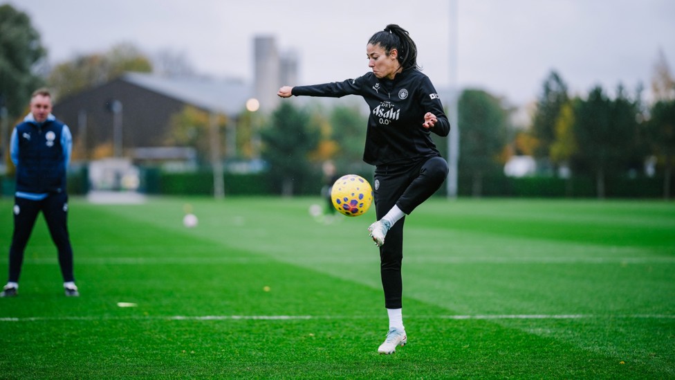 HOW'S YOUR TOUCH?: Leila Ouahabi calmly controls the ball