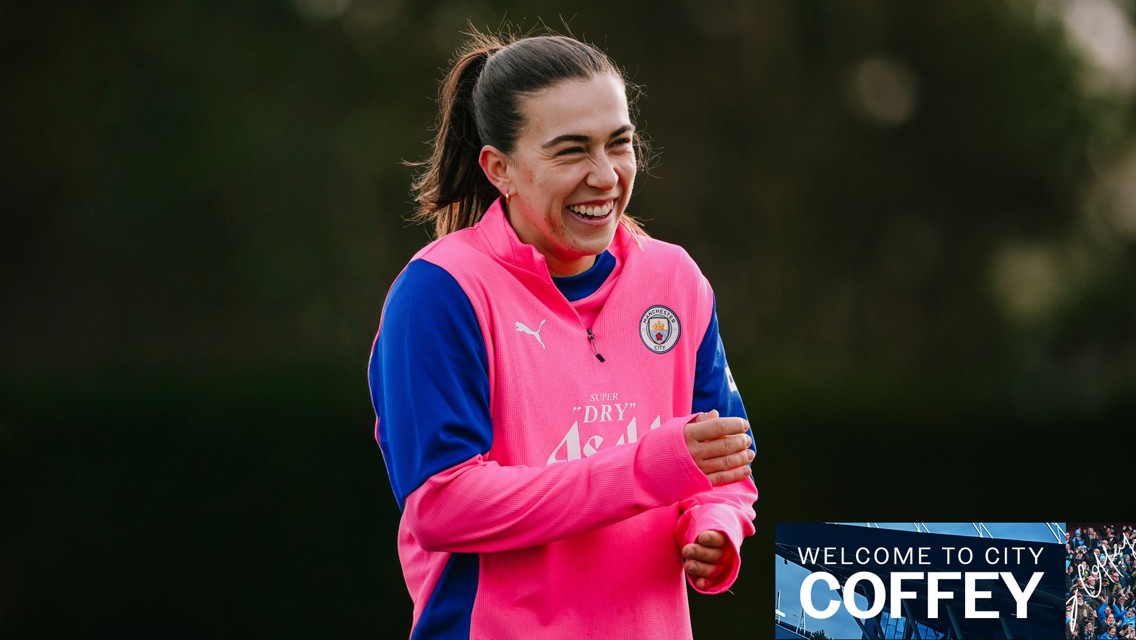 Watch Sam Coffey's first City training session