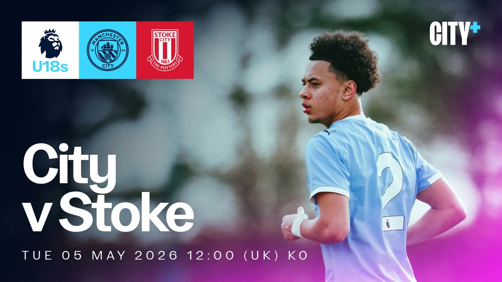 Watch City's Under-18 Premier League North home game against Stoke live on CITY+