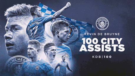 Kevin De Bruyne clocks up century of City assists