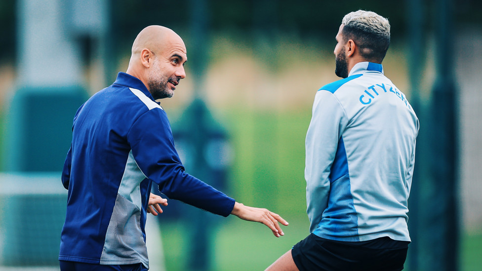 PEP TALK: The boss speaking with Riyad Mahrez