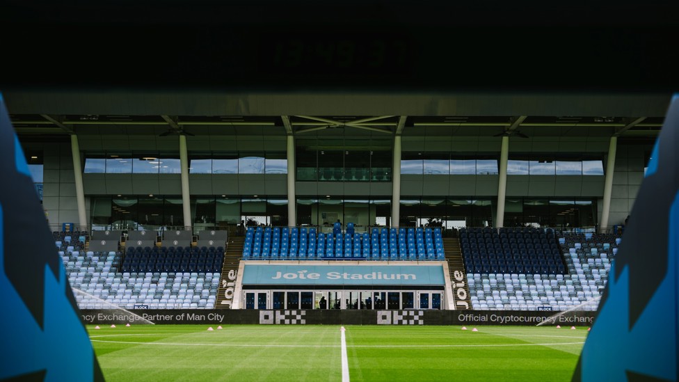 It's good to be back : The Joie Stadium basks in the Manchester sun.