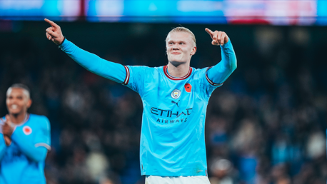 HAALAND IN WONDERLAND: Erling celebrates the win!