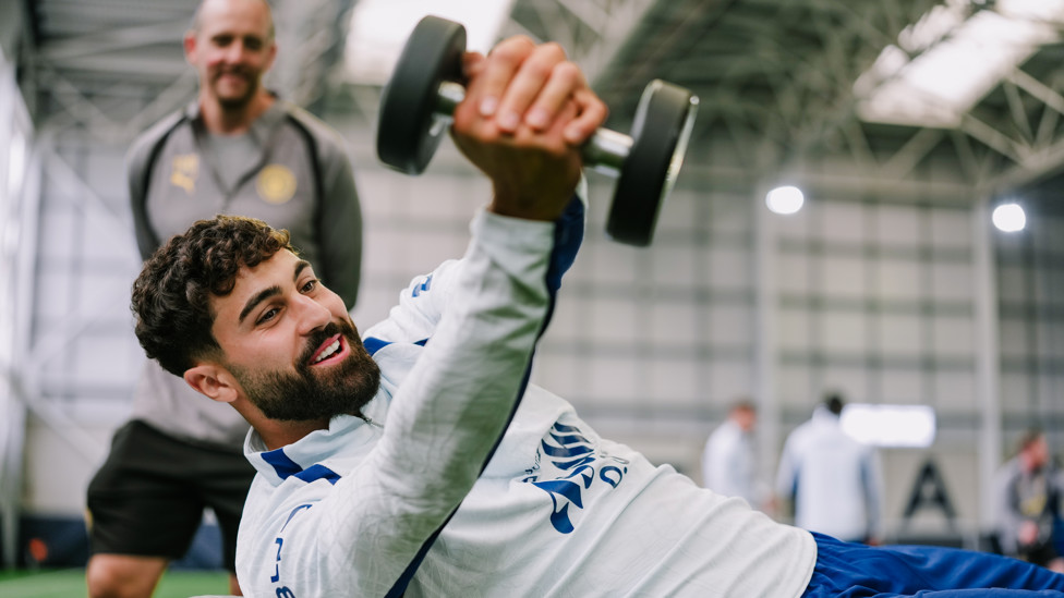 STRENGTH  : Josko Gvardiol puts in the work.
