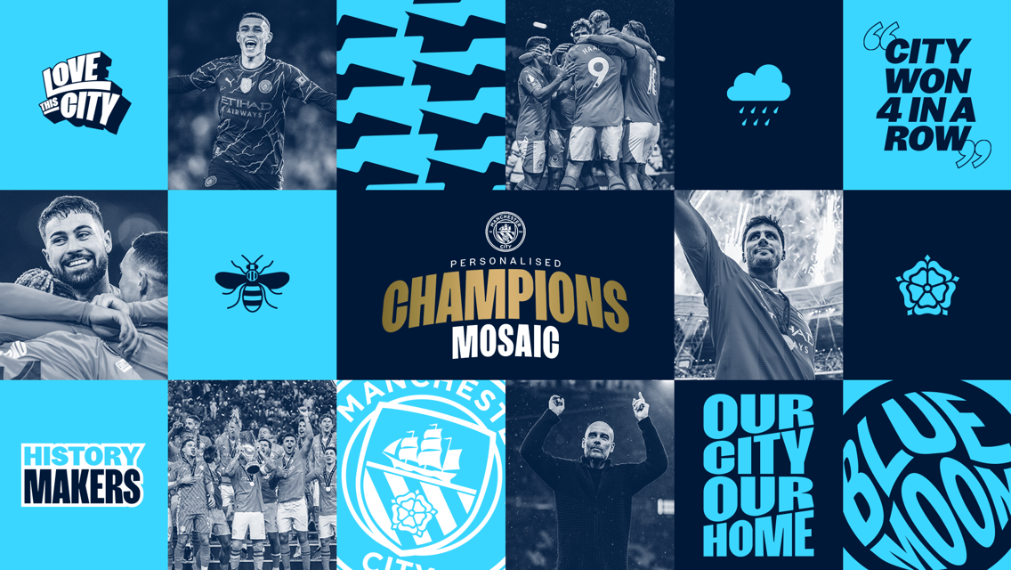 Build your very own four-in-a-row Premier League champions fan mosaic!