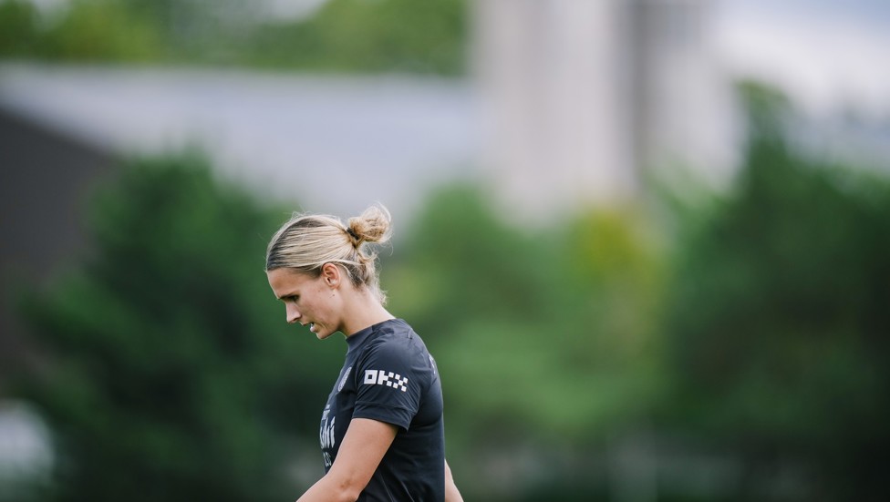 DEEP IN THOUGHT : Kerstin Casparij heads out...