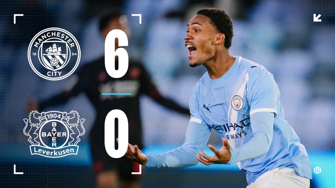 City Under-19s 6-0 Leverkusen Under-19s: 2-minute highlights