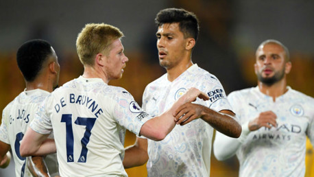 CELEBRATION TIME: For KDB after his opening strike for City
