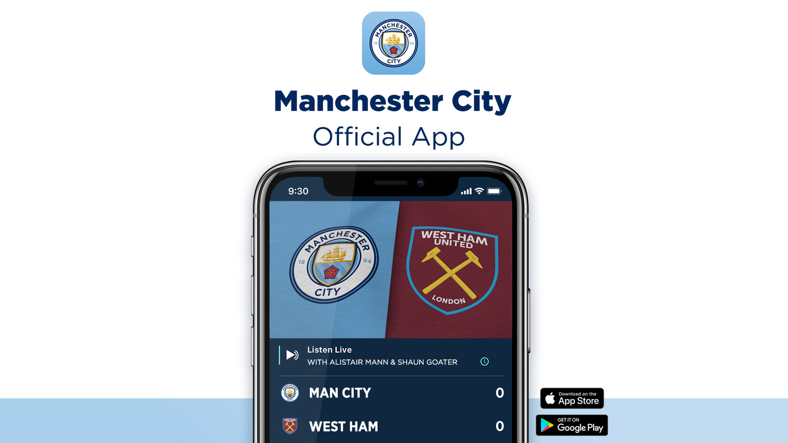 How to follow City v West Ham on the Man City app