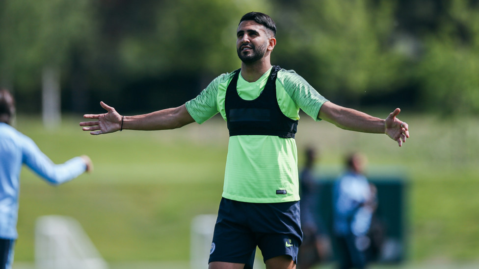 WARMING UP : Riyad Mahrez can't believe the weather