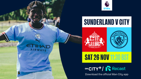 Watch Sunderland v City live on CITY+ and Recast