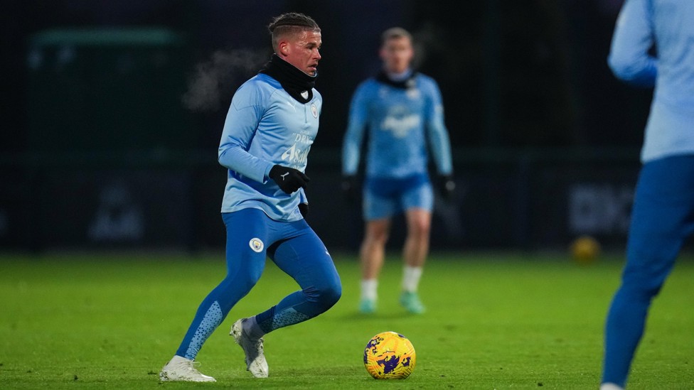 ON THE BALL : Kalvin Phillips gets the ball moving