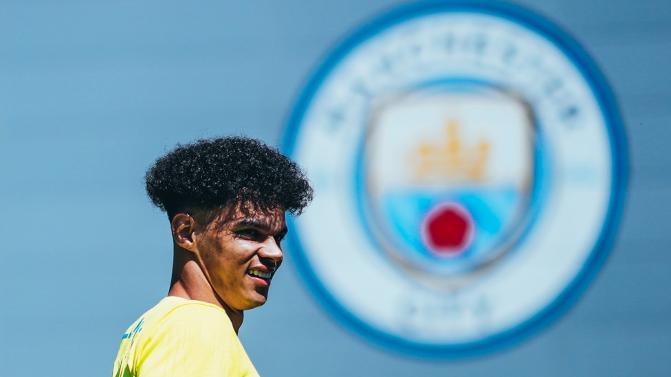ONE OF OUR OWN  : Nico O'Reilly enjoying the Manchester sun. 