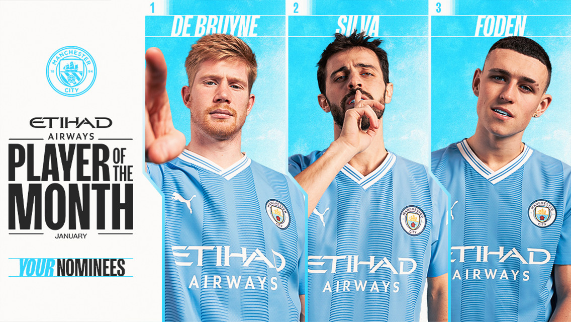 Etihad Player of the Month: January nominees revealed