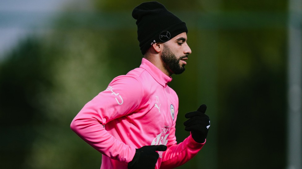 WRAPPED UP : Rayan Ait-Nouri protects himself from the elements