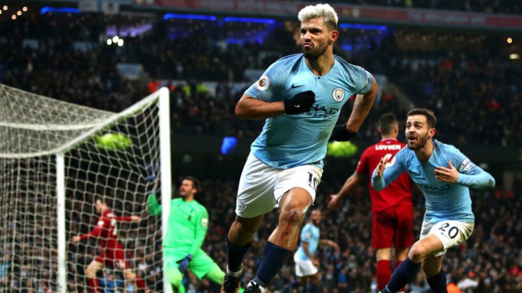 SPECIAL ONE : Sergio can't contain his joy after his wonder strike against Liverpool