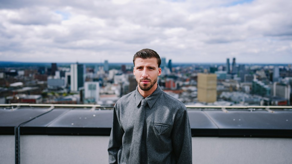 COME OUTSIDE : Our man checks out Manchester's skyline