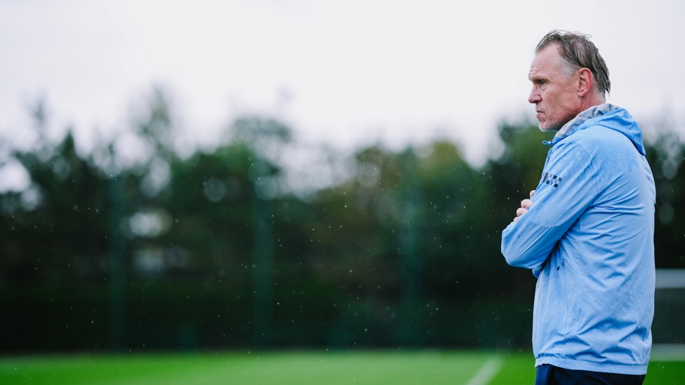 THE BOSS  : Jeglertz keeps an eye on proceedings. 