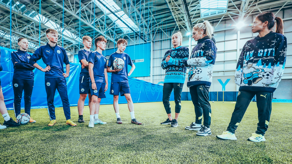 CAPTAIN'S CALL : Steph Houghton offers advice to CITC BTEC students.