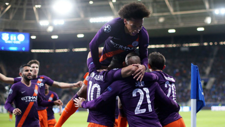 SUPER TUESDAY: The Blues celebrate David Silva's winner