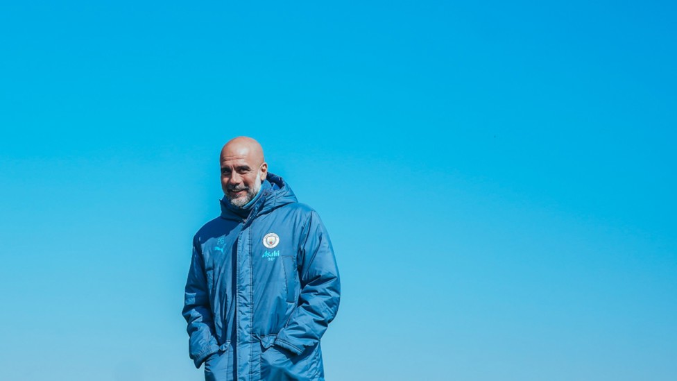 THE BOSS: Pep Guardiola watches over proceedings.