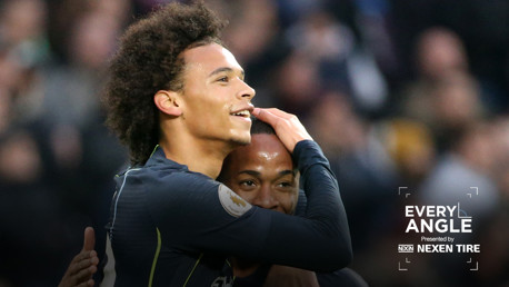EVERY ANGLE: Leroy Sane and Raheem Sterling celebrate...