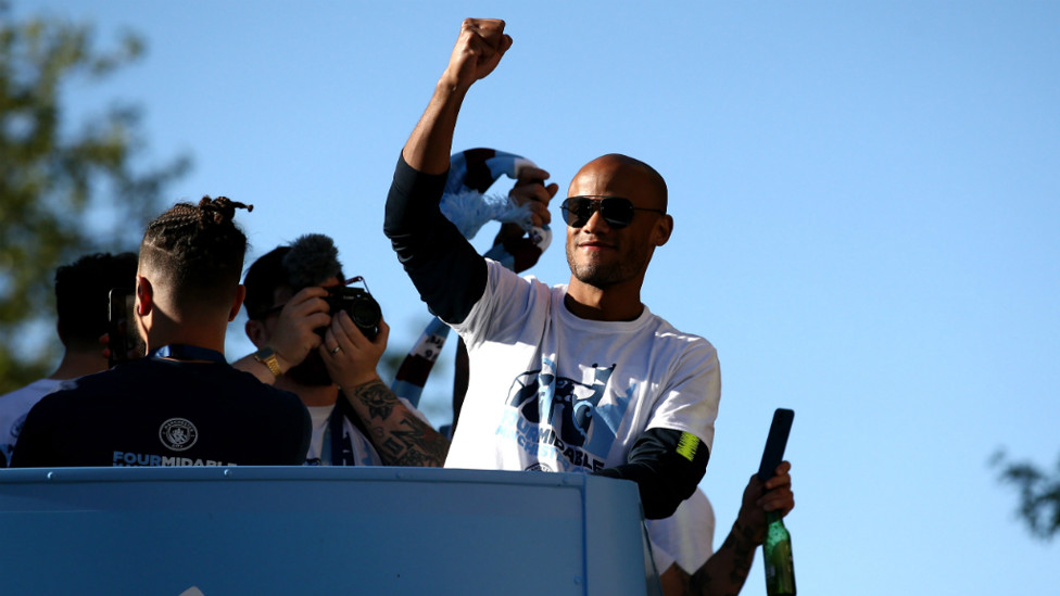 PLEASED AS PUNCH : The skipper salutes the crowd