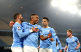 Gabriel Jesus celebrates his goal against Wolverhampton Wanderers 