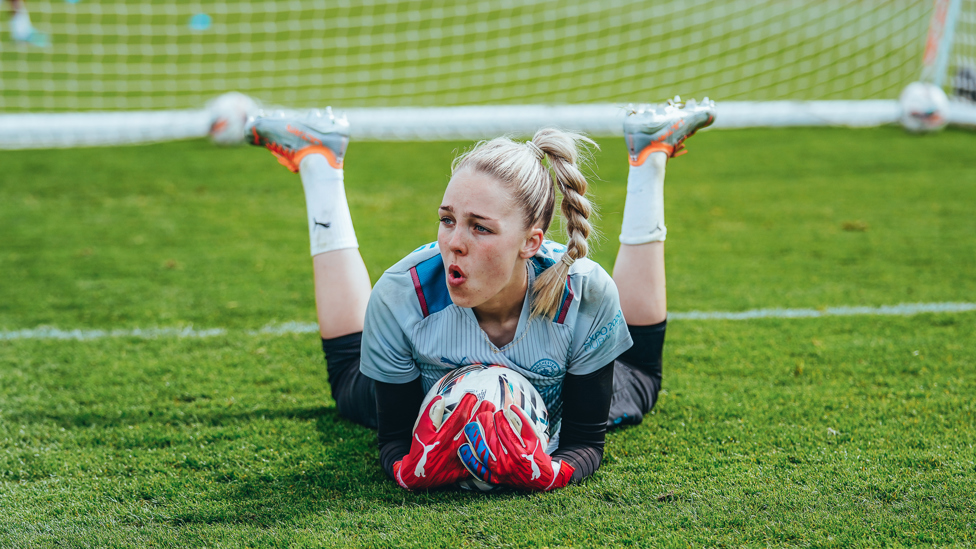SAFE HANDS : Ellie Roebuck with a strong claim