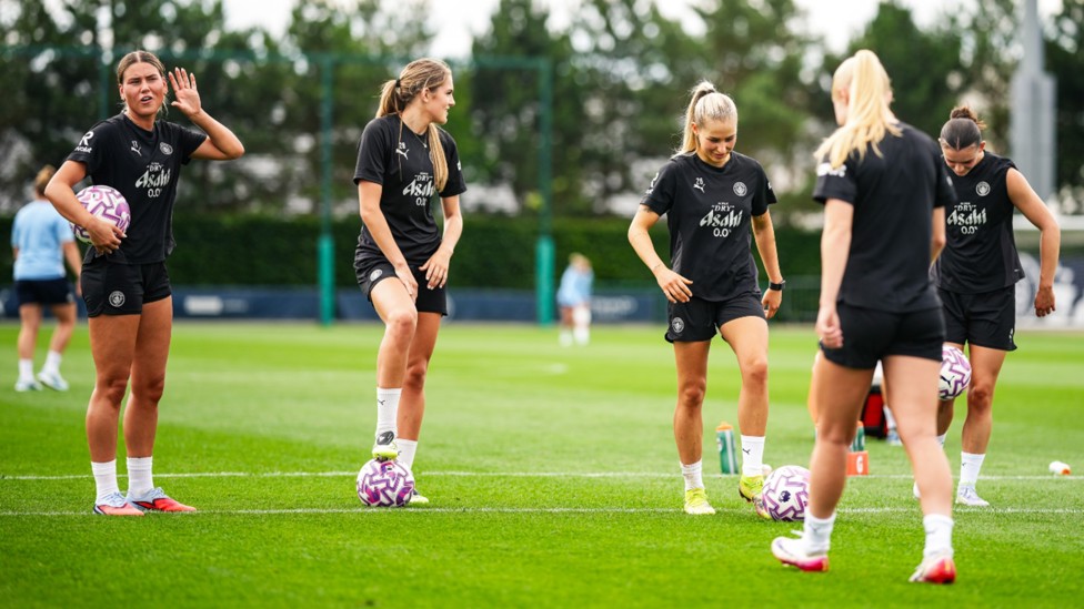 ACTION STATIONS: Poppy Pritchard, Gracie Prior, Tara O'Hanlon and Lily Murphy prepare for the next drill.