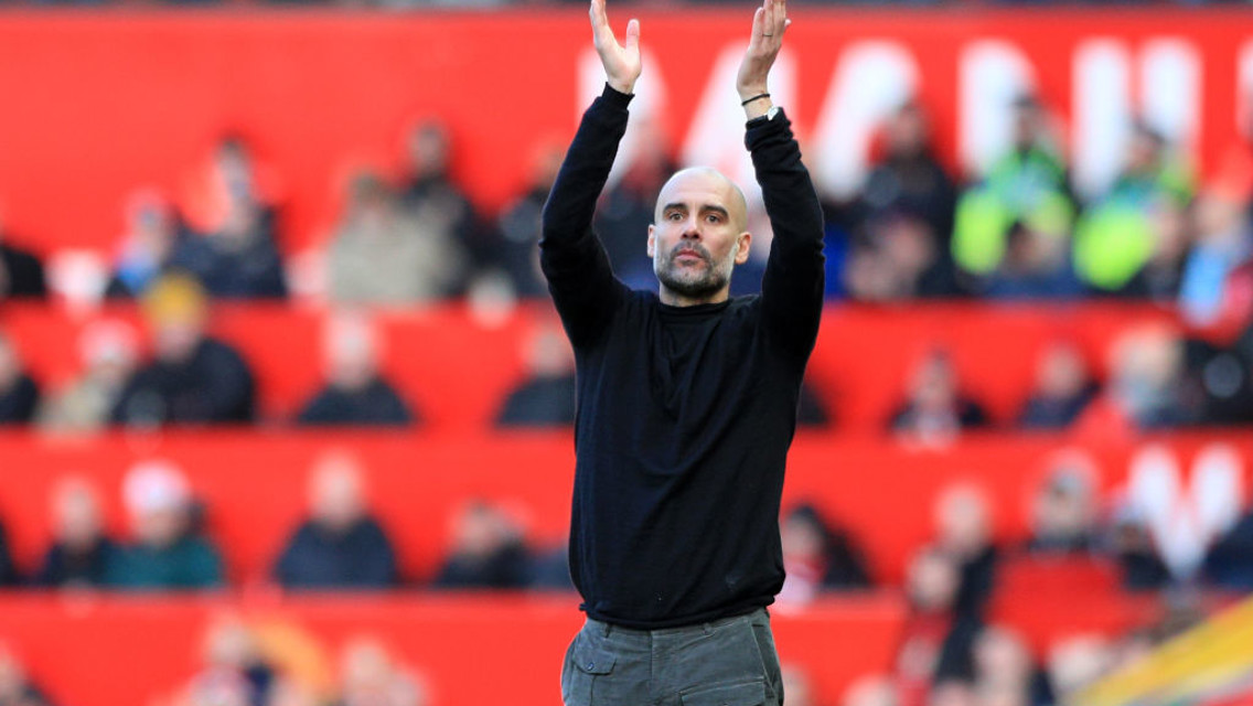 Pep Guardiola salutes the fans