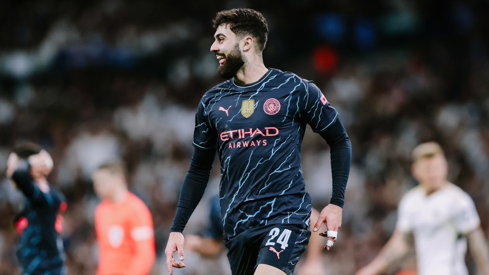 GOLDEN GOAL : Josko scores his first City goal as he bags the third in a 3-3 draw with Real Madrid in April 2024.