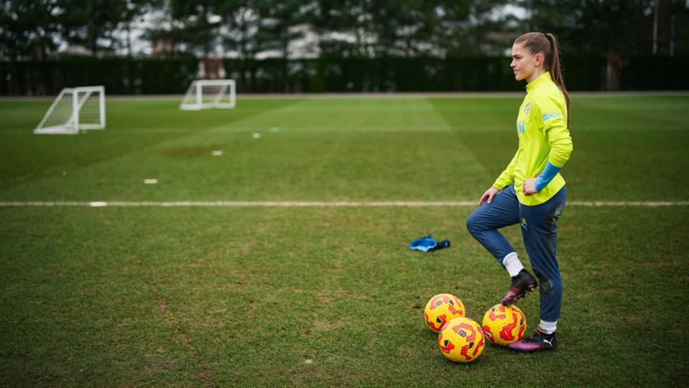 WAITING GAME: Jess Park awaits the next drill.