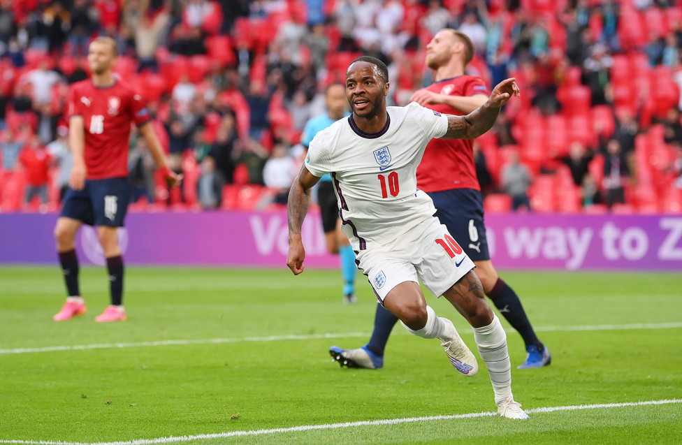 CZECH HIM OUT : Another goal for Raheem Sterling as Gareth Southgate's men defeated the Czech Republic