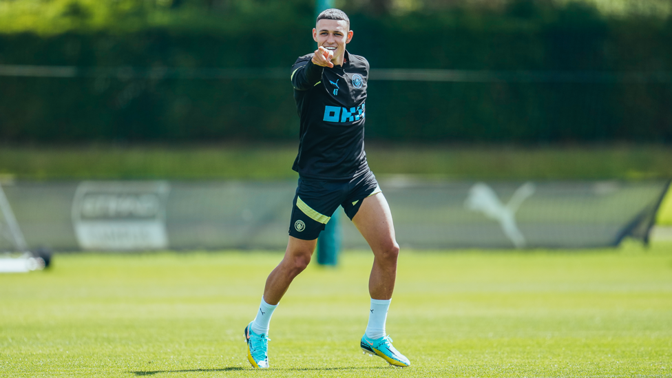 FANTASTIC FODEN : Phil celebrates after yet another goal