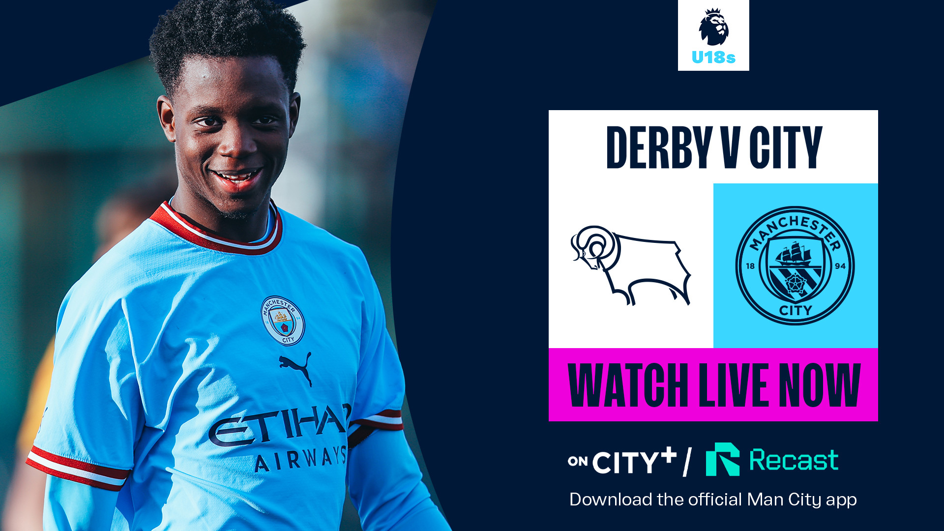 Watch Citys final U18 Premier League North match of the season on City+ and Recast