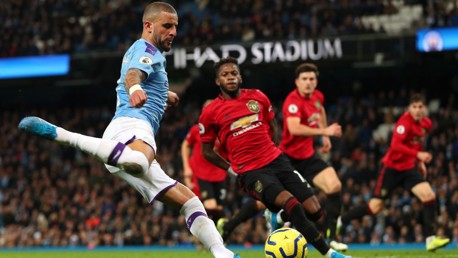 CENTRE: Kyle Walker tries to inspire against Manchester United.