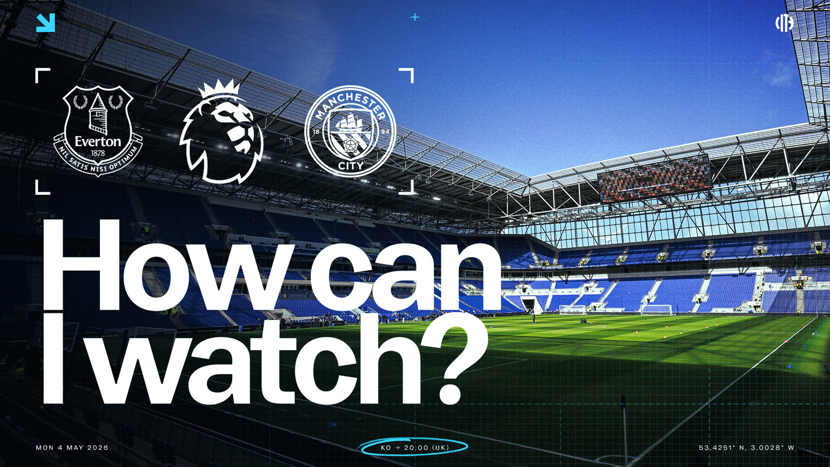 How can I watch Everton v City on TV?