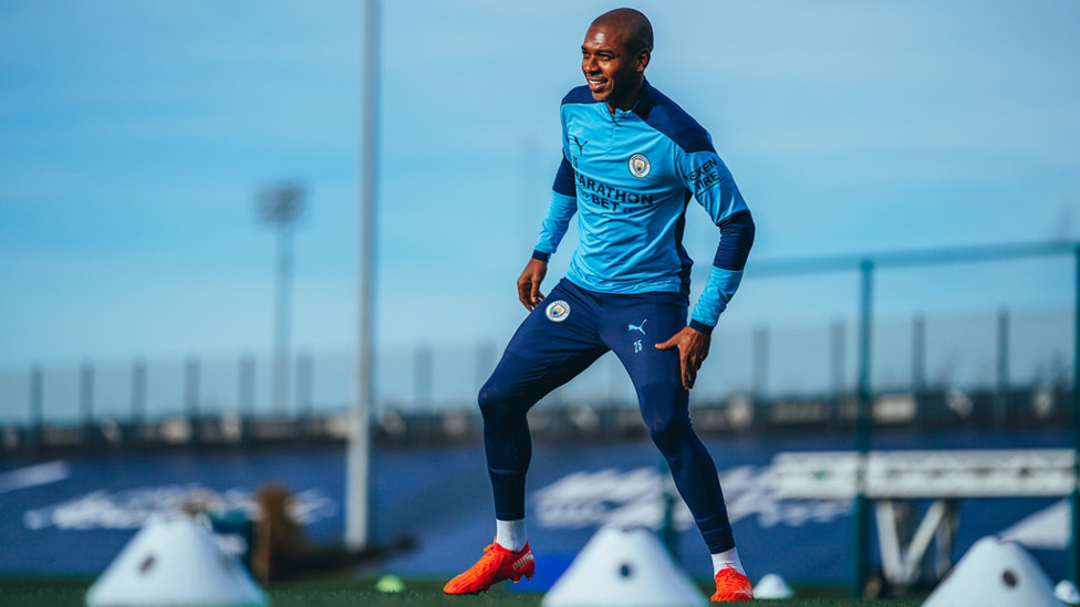 BALL WORK : Ferna looks delighted to be back on the grass