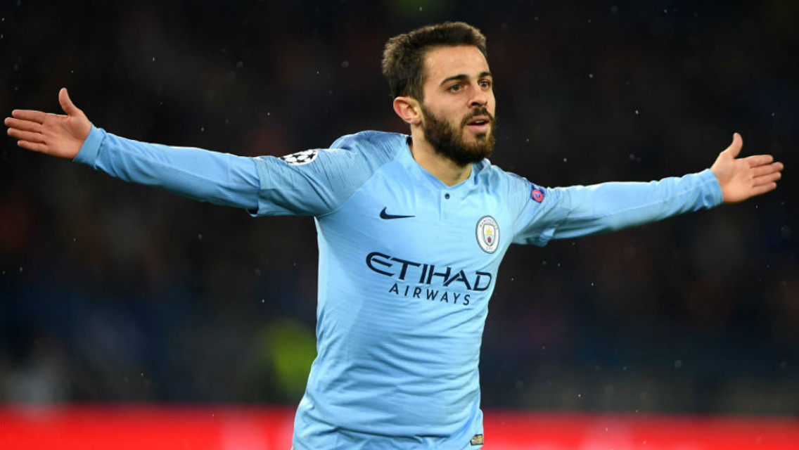 SUDDEN IMPACT: Bernardo Silva celebrates after scoring less than a minute after coming on as a substitute