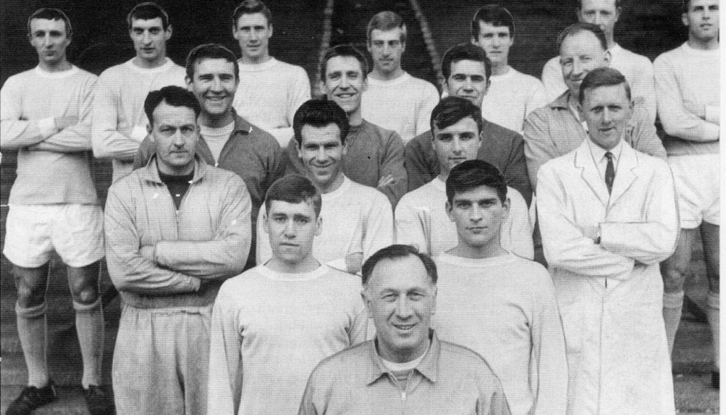 WINNING TEAM : Middle row, far left, Johnny pictured with Joe Mercer's all-conquering side of the late 1960s