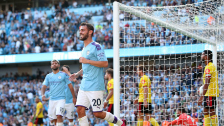 SEVEN UP: Bernardo Silva is all smiles after completing his hat-trick