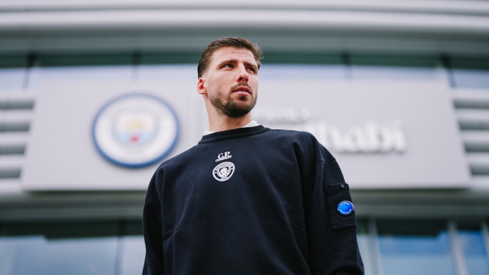 A STUDY IN FOCUS: Ruben Dias gets set for departure to Spain.