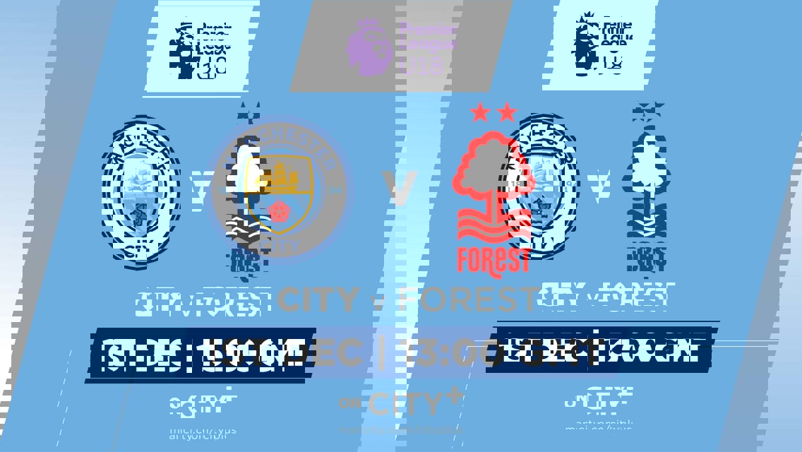 Watch City Under-18s v Nottingham Forest live on CITY+