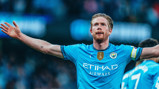 KING KEV: Celebrates the goal.