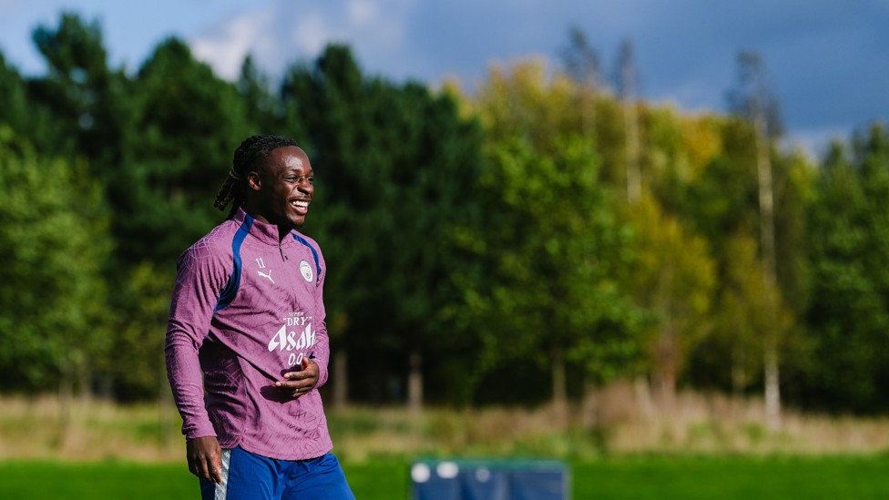 ALL SMILES : Jeremy Doku in good spirits 